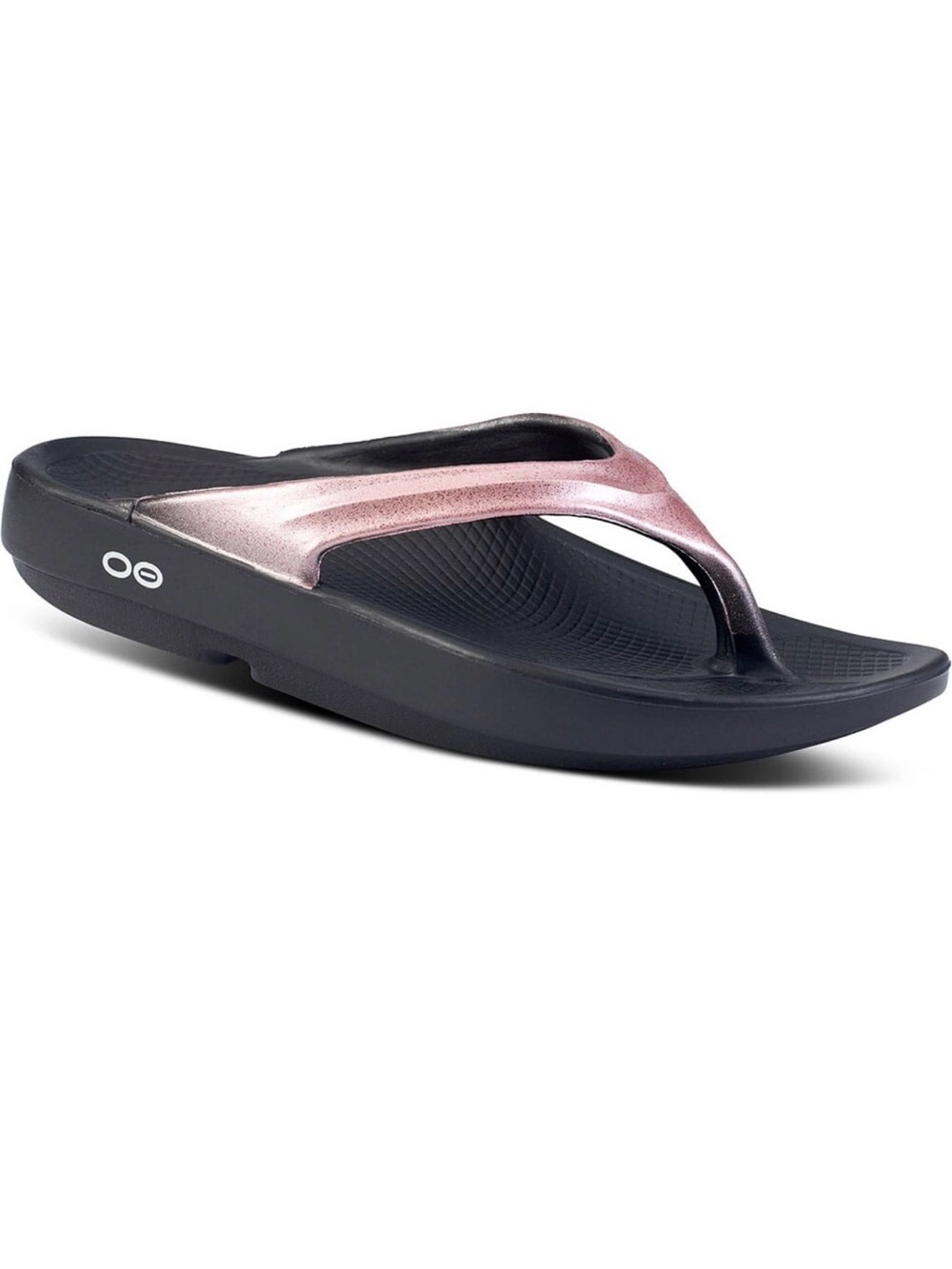 OOFOS OOLaLa women’s recovery sandals rose sparkle comfort shoes size 10